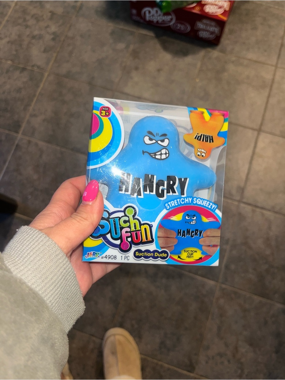 Bunch Fun Hangry Stretchy Blue Suction Toy - Squeezable Kids Learning Toy